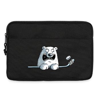Ours polaire cool avec un bâton de hockey I Hockey - Sacoche pour ordinateur portable 13 pouces - noir - Devant