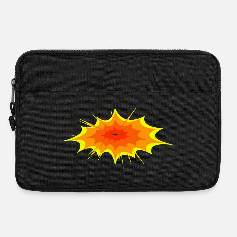 explosion star flame splash color blobs colorful - Laptop bag 13" - black