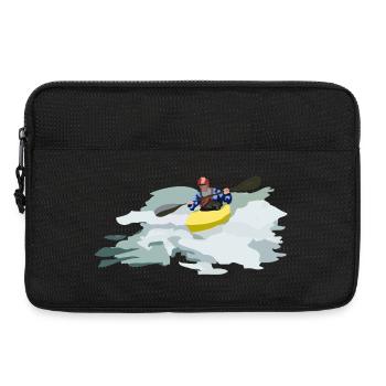 Kajakfahrer im Wildwasserwirbel - Laptoptasche 13" - Schwarz - Vorne