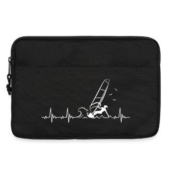 Windsurfing Heartbeat with Windsurfer - Laptop bag 13" - black - Front