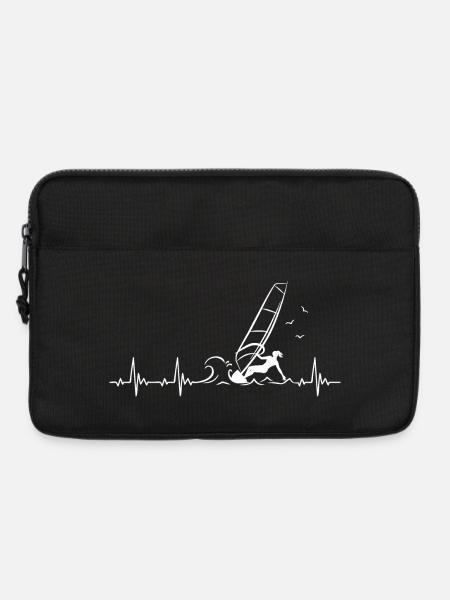 Windsurfing Heartbeat with Windsurfer - Laptop bag 13" - black