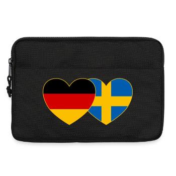Germany Sweden Flag Heart - Laptop bag 13" - black - Front