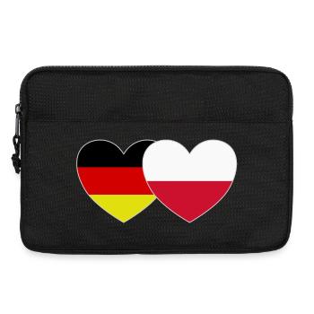 Germany Poland Flag Heart - Laptop bag 13" - black - Front
