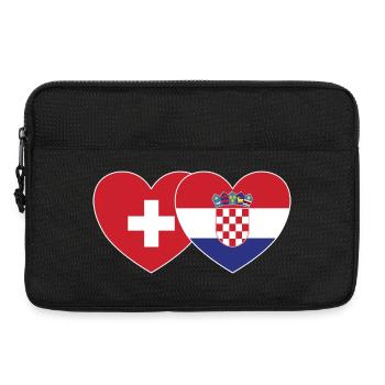 Suisse Croatie Drapeau Cœur - Sacoche pour ordinateur portable 13 pouces - noir - Devant