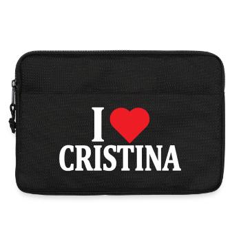 t-shirt I love Cristina t-shirt gift idea - Laptop bag 13" - black - Front