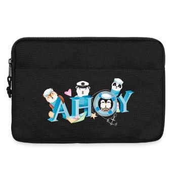 animaux mignons avec marin anglais saluant Ahoy - Sacoche pour ordinateur portable 13 pouces - noir - Devant