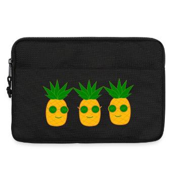 Ananas mit Sonnenbrille Sommer T-shirt - Laptoptasche 13" - Schwarz - Vorne