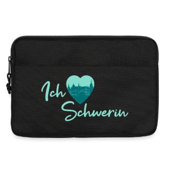 Ich liebe Schwerin - Schriftzug - Laptoptasche 13" - Schwarz - Vorne