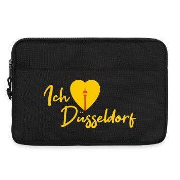 Ich liebe Düsseldorf - Schriftzug - Laptoptasche 13" - Schwarz - Vorne