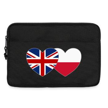 Grande-Bretagne Pologne Drapeau Coeur - Sacoche pour ordinateur portable 13 pouces - noir - Devant