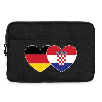 Allemagne Croatie Drapeau Cœur - Sacoche pour ordinateur portable 13 pouces - noir - Devant