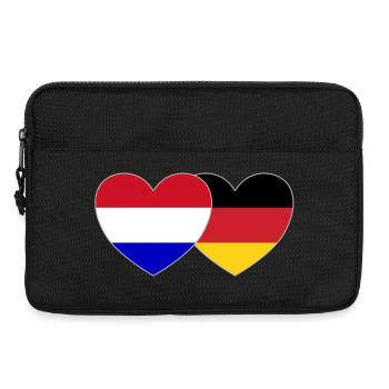 Holland Deutschland Flagge Herz - Laptoptasche 13" - Schwarz - Vorne