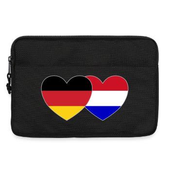 Deutschland Holland Flagge Herz - Laptoptasche 13" - Schwarz - Vorne