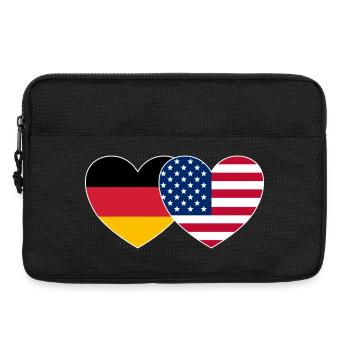 Deutschland USA Flagge Herz - Laptoptasche 13" - Schwarz - Vorne