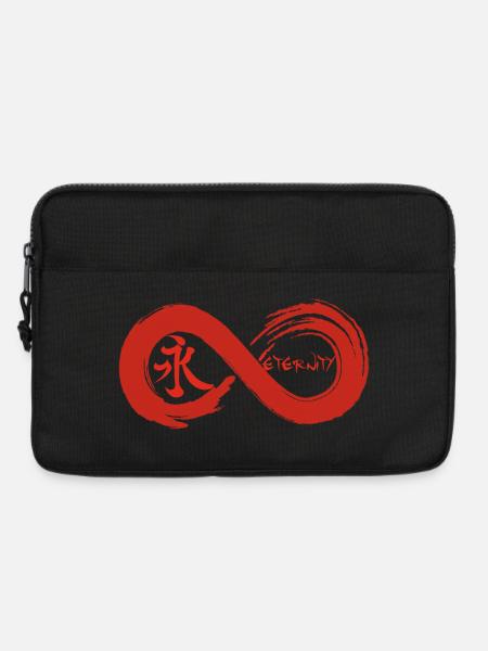 Infinite symbol and eternity in Japanese (red) - Laptop bag 13" - black