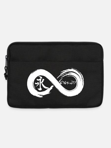 Unendliches Symbol und Ewigkeit auf Japanisch (weiß) - Laptoptasche 13" - Schwarz