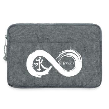 Symbole infini et éternité en japonais (blanc) - Sacoche pour ordinateur portable 13 pouces - gris chiné - Devant