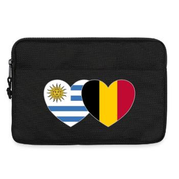 Uruguay Belgien Flagge Herz - Laptoptasche 13" - Schwarz - Vorne
