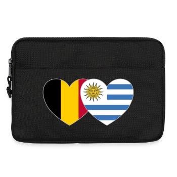 Belgien Uruguay Flagge Herz - Laptoptasche 13" - Schwarz - Vorne