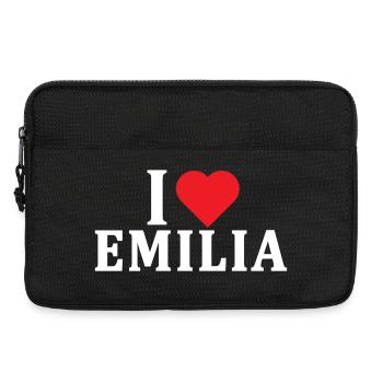 T-Shirt I love Emilia T-Shirt Geschenkidee - Laptoptasche 13" - Schwarz - Vorne