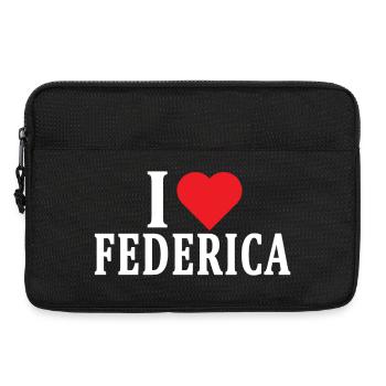 t-shirt I love Federica t-shirt gift idea - Laptop bag 13" - black - Front