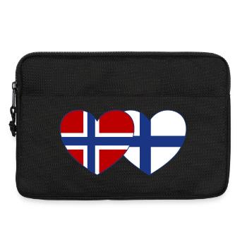 Norvège Finlande Flag Coeur - Sacoche pour ordinateur portable 13 pouces - noir - Devant