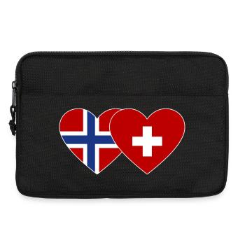Norvège Suisse Flag Heart - Sacoche pour ordinateur portable 13 pouces - noir - Devant