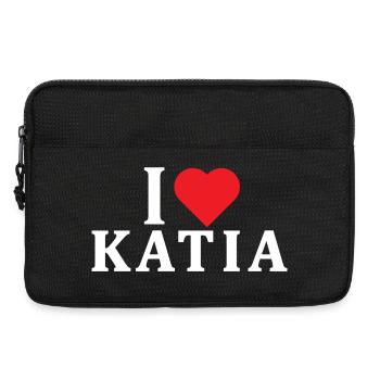 t-shirt J’aime Katia idée cadeau t-shirt - Sacoche pour ordinateur portable 13 pouces - noir - Devant