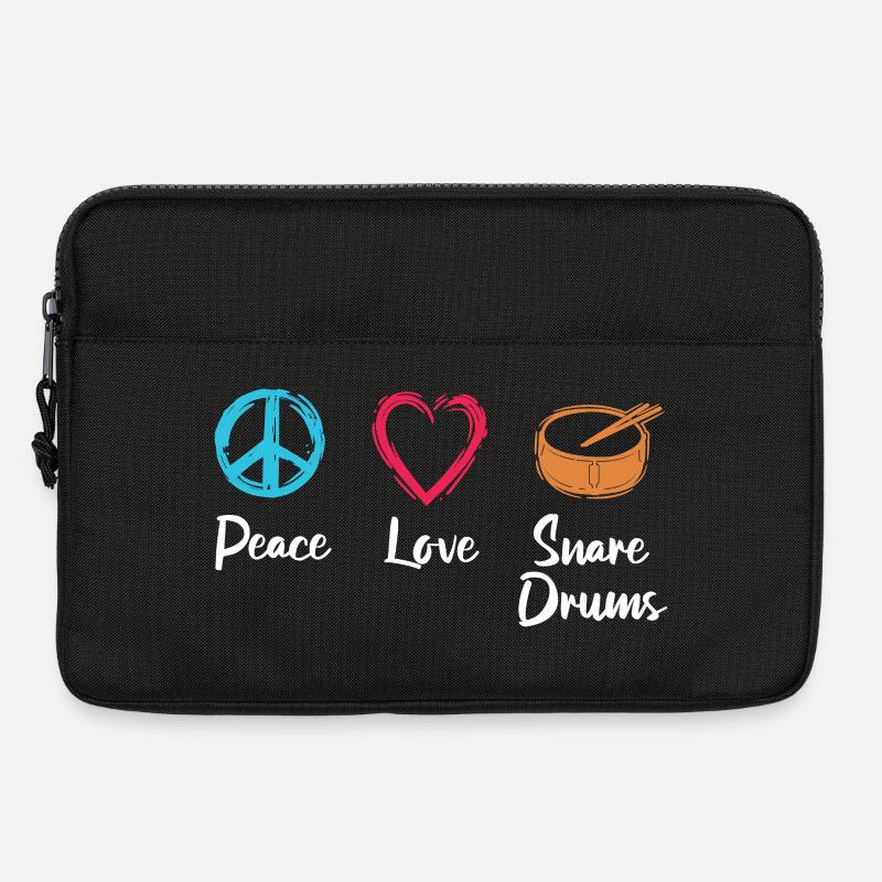 Frieden Liebe Trommel - Laptoptasche 13" - Schwarz
