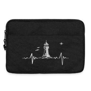 Nordsee Ostsee Leuchtturm Herzschlag - Laptoptasche 13" - Schwarz - Vorne