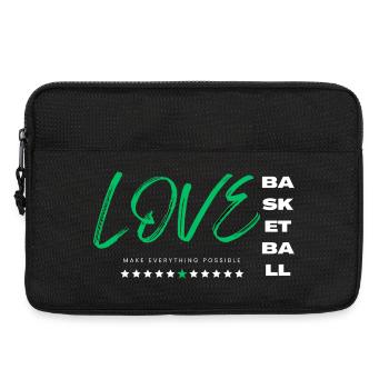 Love basketball green - Sacoche pour ordinateur portable 13 pouces - noir - Devant