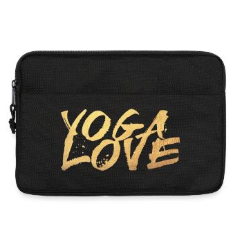 Yoga Love Gold Meditation Handwriting Graffiti om - Laptop bag 13" - black - Front