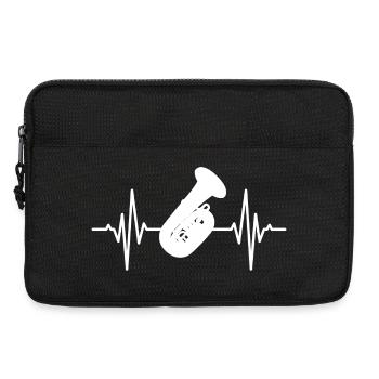 Battement de cœur du joueur de tuba - Sacoche pour ordinateur portable 13 pouces - noir - Devant