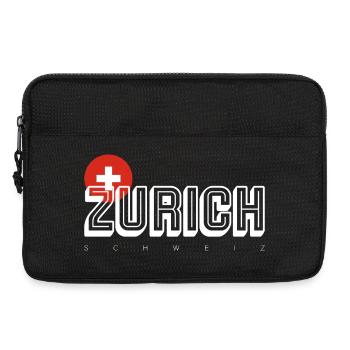 Zürcher Wortmarke mit Schweizer Wappen - Laptoptasche 13" - Schwarz - Vorne