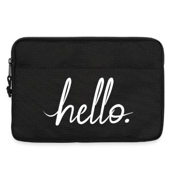 hello greeting statement friendly motivation logo - Laptop bag 13" - black - Front