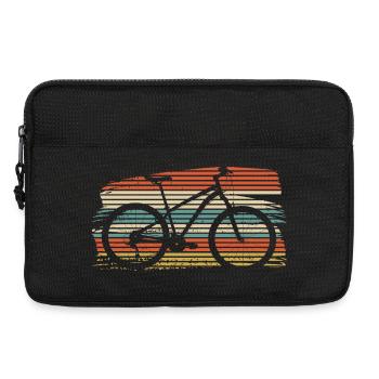 Retro Bike Sunset Stripes - Laptop bag 13" - black - Front
