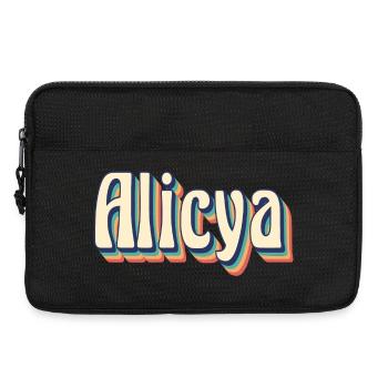 Alicya t-shirt rétro vintage t-shirt idée cadeau - Sacoche pour ordinateur portable 13 pouces - noir - Devant