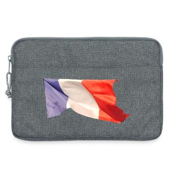 Französische Trikolore - Laptoptasche 13" - Grau meliert - Vorne
