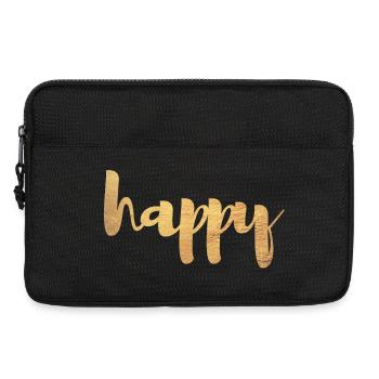 Happy Gold Happy Happiness Police cursive de luxe - Sacoche pour ordinateur portable 13 pouces - noir - Devant
