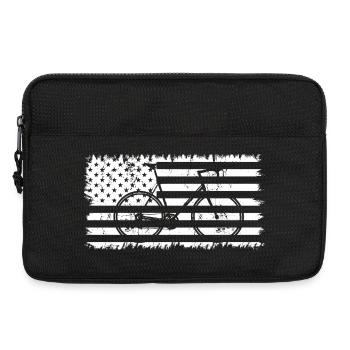 Bicycle American Flag - Laptop bag 13" - black - Front