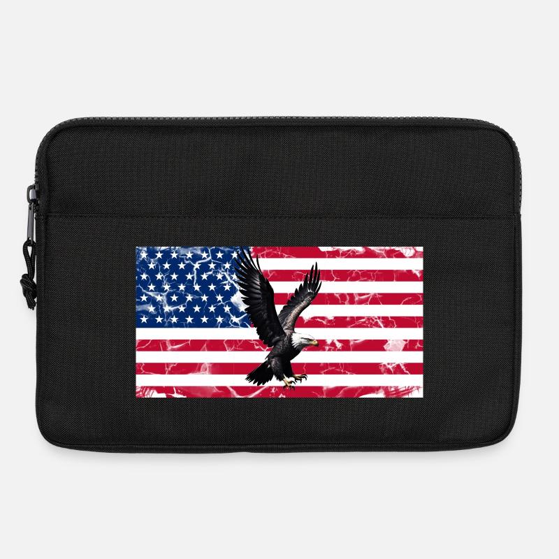 Liberty Eagle over US flag - Laptop bag 13" - black