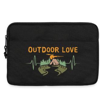 amour en plein air - Nature avec tente et forêt - Sacoche pour ordinateur portable 13 pouces - noir - Devant