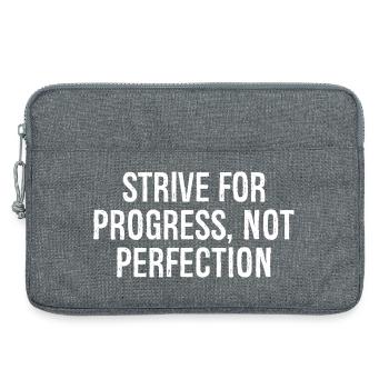 S’efforcer de progresser, pas de perfection - Sacoche pour ordinateur portable 13 pouces - gris chiné - Devant