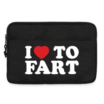 Cœur Rouge Sur Fond Noir "I Love To Fart" - Sacoche pour ordinateur portable 13 pouces - noir - Devant