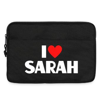 J’adore Sarah Red Heart Romantique Nom Fan - Sacoche pour ordinateur portable 13 pouces - noir - Devant