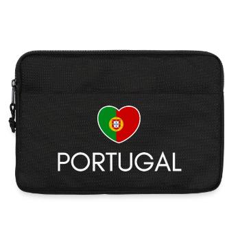 Heart with Portugal flag, Portuguese pride - Laptop bag 13" - black - Front