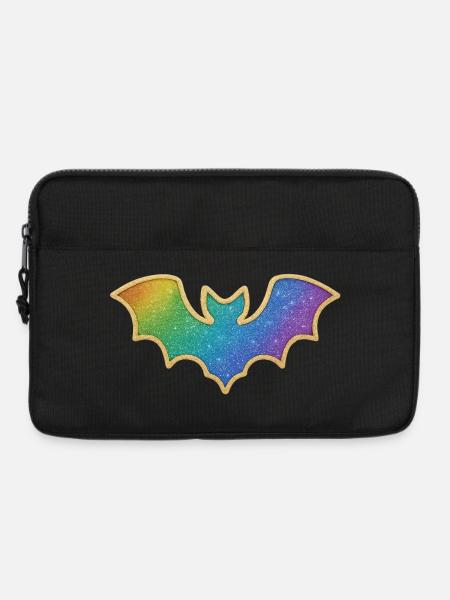 Regenbogen Fledermaus Glitter - Laptoptasche 13" - Schwarz