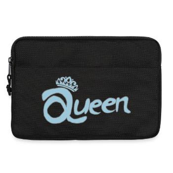 Queen in Blue with Crown - Laptop bag 13" - black - Front