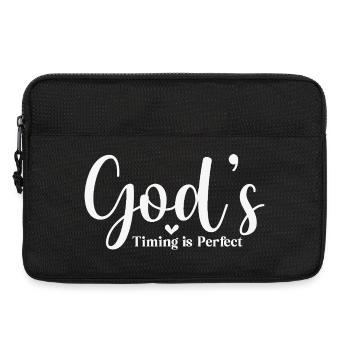 God's Timing Is Perfect - Laptop bag 13" - black - Front