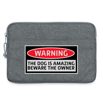 Avertissement chien Incroyable Méfiez-vous propriétaire Chiens Animal de compagnie - Sacoche pour ordinateur portable 13 pouces - gris chiné - Devant
